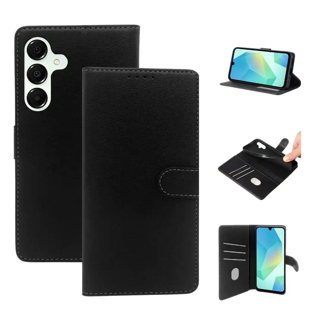 Samsung Galaxy S25/S24 PU Leather Wallet Case Black